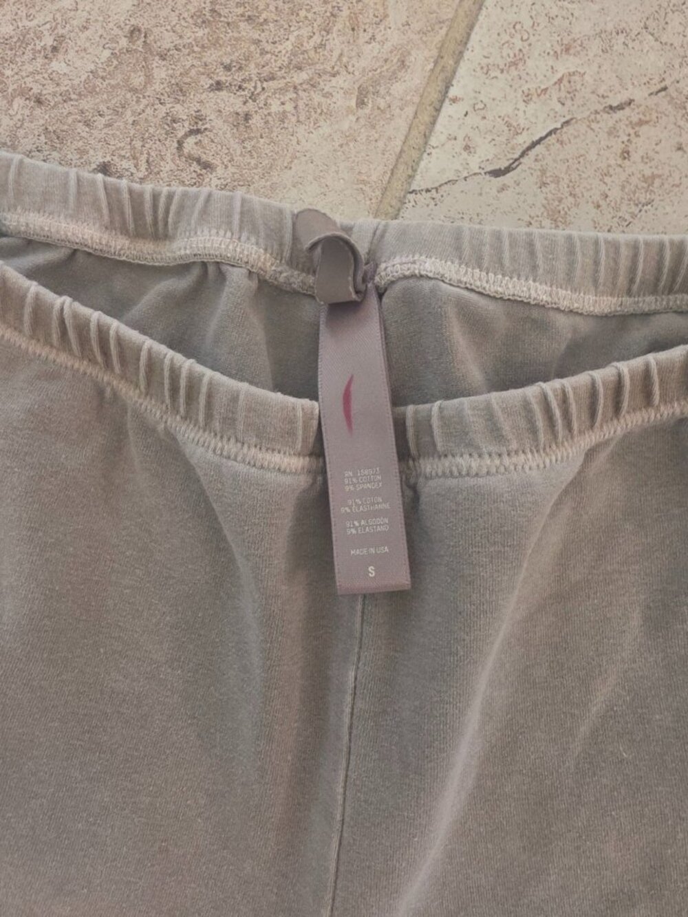 Skims Beige Neutral Cotton Blend Bike Shorts S GUC - Picture 2 of 8